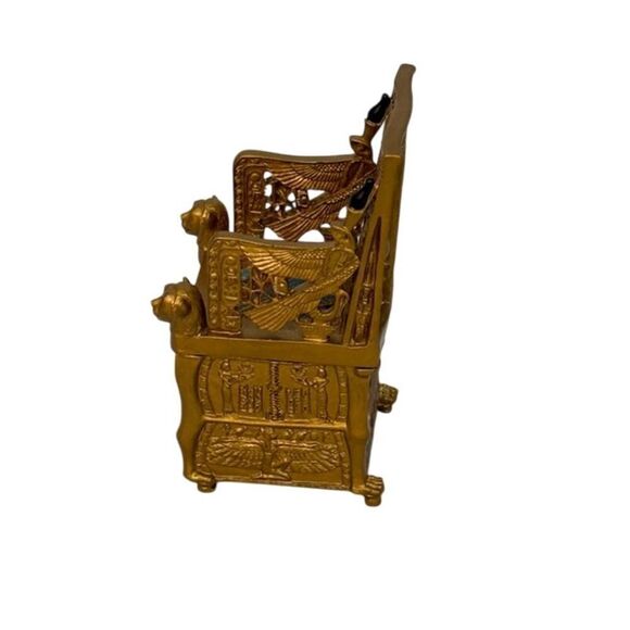 Trinket Box Chair Throne of Paraonic King Tutankhamun - Picture 3 of 8